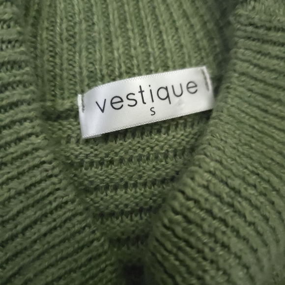 Vestique Striped Green, Cream, Purple, and Brown Wool Blend Sweater Sz S - Picture 6 of 8